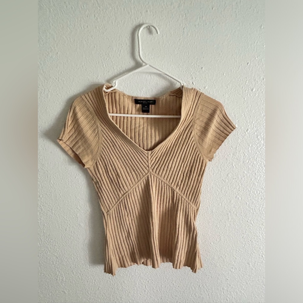 Tan Stripe Texture Shirt